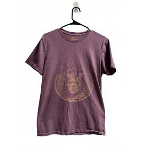 David Bowie Lucky Brand Graphic T Shirt Small Purple Vintage Style Band Tee